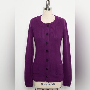 Round-Neck Button-Up Cardigan 100%Cashmere[NEW]